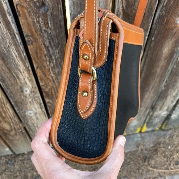 Vintage Dooney Bourke Purse 90s Crossbody Black Pebbled Leather USA Shoulder Bag - Picture 13 of 14